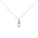 18ct Yellow Gold 0.01ct Diamond and Blue Topaz Pendant and Chain 18"