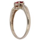 9ct Yellow Gold 0.01ct Diamond and Orange Sapphire Ring