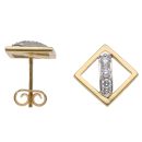 18ct Yellow Gold 0.20ct Brilliant Cut Diamond Square Stud Earrings