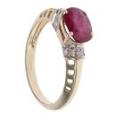 9ct Yellow Gold 0.10ct Diamond and Ruby Single Stone Ring