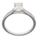 18ct White Gold 1.12ct Oval And Brilliant Cut Diamond Solitaire Ring