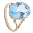 9ct Yellow Gold Blue Topaz Solitaire Ring