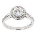 18ct White Gold 0.76cts Halo Diamond Cluster Ring