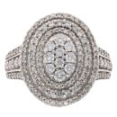 18ct White Gold 1.00ct Brilliant Cut Diamond Cluster Ring