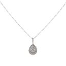 9ct White Gold 0.30ct Brilliant Cut Diamond Cluster Pendant And Chain 20"
