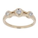 9ct Yellow Gold 0.15ct Brilliant Cut Diamond Trilogy Ring