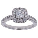 18ct White Gold 1.01ct Brilliant Cut Diamond Cluster Ring