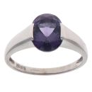 9ct White Gold Amethyst Single Stone Ring