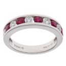 18ct White Gold 0.55ct Brilliant Cut Diamond and Ruby Ring