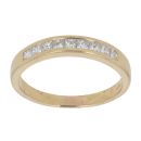 14ct Yellow Gold 0.50ct Princess Cut Diamond Half Eternity Ring