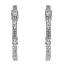Silver Cubic Zirconia Hoop Earrings By Icesia