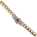 14ct Yellow Gold Monaco Classic Pave Lock Curb Chain 22"