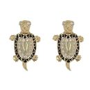 14ct Yellow Gold Cubic Zirconia Turtle Earrings