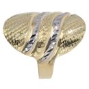 14ct Yellow And White Gold Patterned Oval Fancy Ring