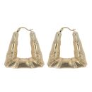 9ct Yellow Gold Bamboo Handbag Creole Earrings