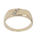 9ct Yellow Gold 0.05ct Brilliant Cut Diamond Trilogy Signet Ring