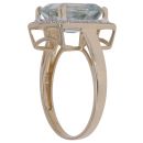 9ct Yellow Gold 0.15ct Diamond and Prasiolite Cluster Ring