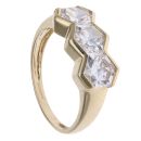 14ct Yellow Gold Three Stone Cubic Zirconia Ring