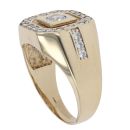 9ct Yellow Gold Cubic Zirconia Signet Ring
