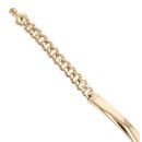 Children's 14ct Yellow Gold Monaco Train ID Classic Plain Lock Bracelet 5"
