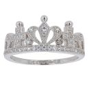 Silver Cubic Zirconia Tiara Ring by Icesia