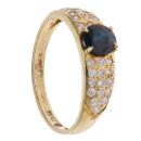 18ct Yellow Gold 0.25ct Brilliant Cut Diamond and Sapphire Ring