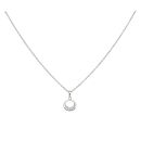 925 Sterling Silver Cubic Zirconia Circle Pendant And Chain 18"