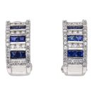 14ct White Gold 0.60ct Diamond And Sapphire Earrings