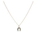 Children's 14ct Yellow And White Gold Horseshoe Pendant And 16" Chain