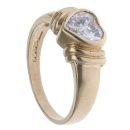 9ct Yellow Gold Cubic Zirconia Heart Solitaire Ring