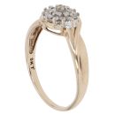 9ct Yellow Gold 0.25ct Brilliant Cut Diamond Twist Cluster Ring
