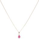 9ct Yellow Gold Ruby Pear Pendant and Chain 20"
