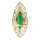 14ct Yellow Gold Cubic Zirconia Green Gemstone Ring