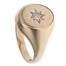 9ct Yellow Gold 0.15ct Diamond Star Signet Ring