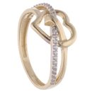 14ct Yellow Gold Cubic Zirconia Heart Ring