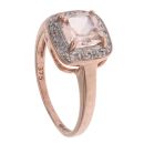9ct Rose Gold 0.10ct Diamond And Morganite Cluster Ring