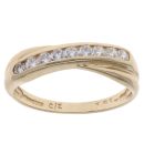 9ct Yellow Gold Cubic Zirconia Crossover Ring