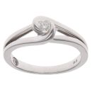 9ct White Gold 0.10ct Brilliant Cut Diamond Solitaire Ring