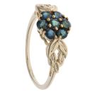 9ct Yellow Gold Green Gemstone Flower Cluster Ring