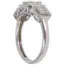 9ct White Gold 0.45ct Baguette And Brilliant Cut Diamond Cluster Ring