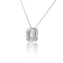 9ct White Gold 0.50ct Emerald Cut Lab Grown Diamond Slider Pendant Gold