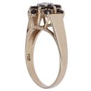 9ct Yellow Gold 0.01ct Brilliant Cut Diamond and Sapphire Cluster Ring
