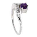 9ct White Gold Created Amethyst and Diamond Dress Ring