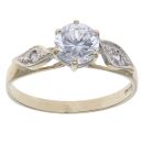 9ct Yellow Gold Cubic Zirconia Single Stone Ring
