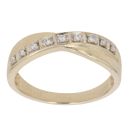 9ct Yellow Gold 0.12ct Brilliant Cut Diamond Crossover Ring