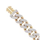 14ct Yellow Gold Monaco Cubic Zirconia Pave Bracelet 7.5"