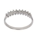 9ct White Gold 0.20ct Brilliant Cut Diamond Two Row Fancy Ring