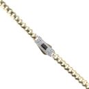 14ct Yellow Gold Monaco Curb Classic Cubic Zirconia Pave Lock Chain 20"