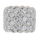 Silver Cubic Zirconia Five Row Keeper Ring By Icesia
