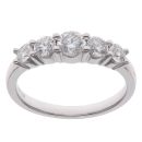 18ct White Gold 1.04ct Brilliant Cut Diamond Five Stone Ring